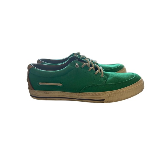 Polo Ralph Lauren. Mens Size 10D Green Lace-up Canvas Loafers - Picture 4 of 7